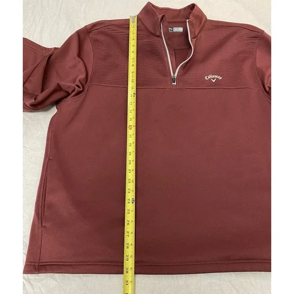 Callaway Golf 1/4 Zip Pullover XXL Mens Burgundy Performance Jacket - Picture 7 of 10